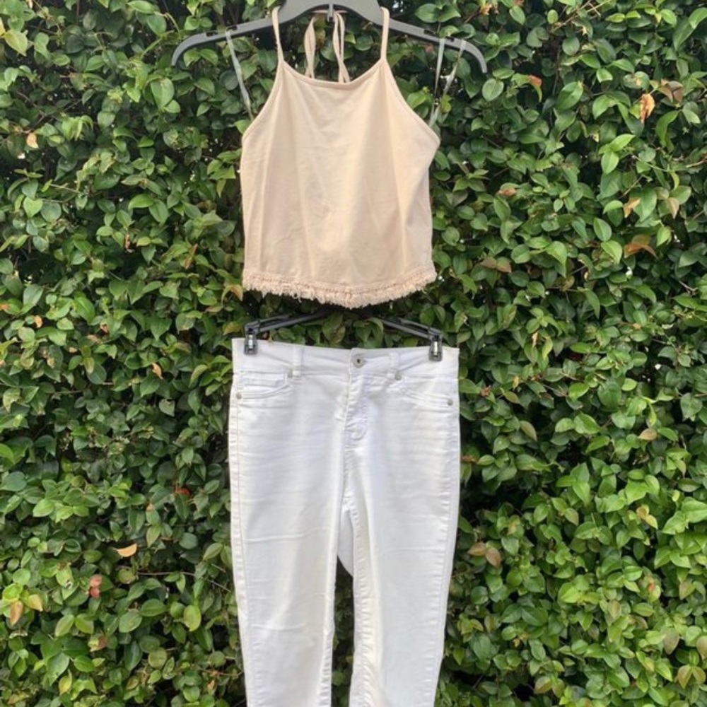 White Jeans and crop top